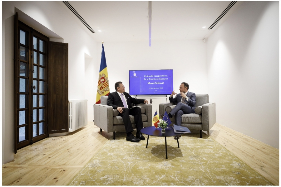 Xavier Espot i Maroš Šefčovič es mostren convençuts que s’assolirà un Acord que respecti els principis europeus i les particularitats d’Andorra